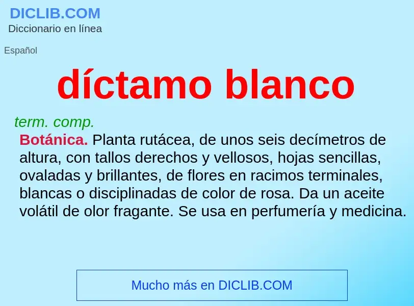 Wat is díctamo blanco - definition