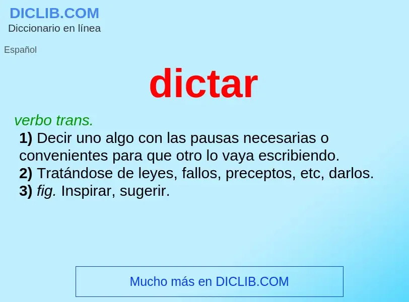 What is dictar - definition