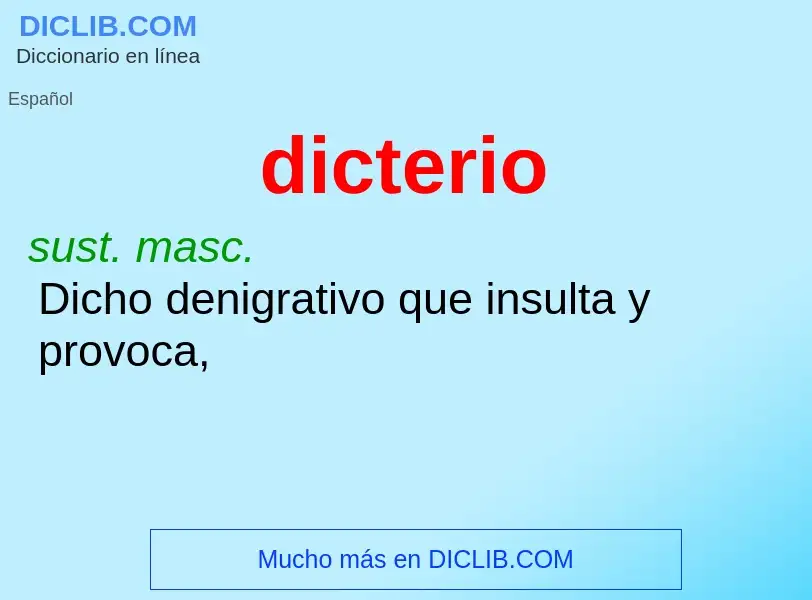 O que é dicterio - definição, significado, conceito