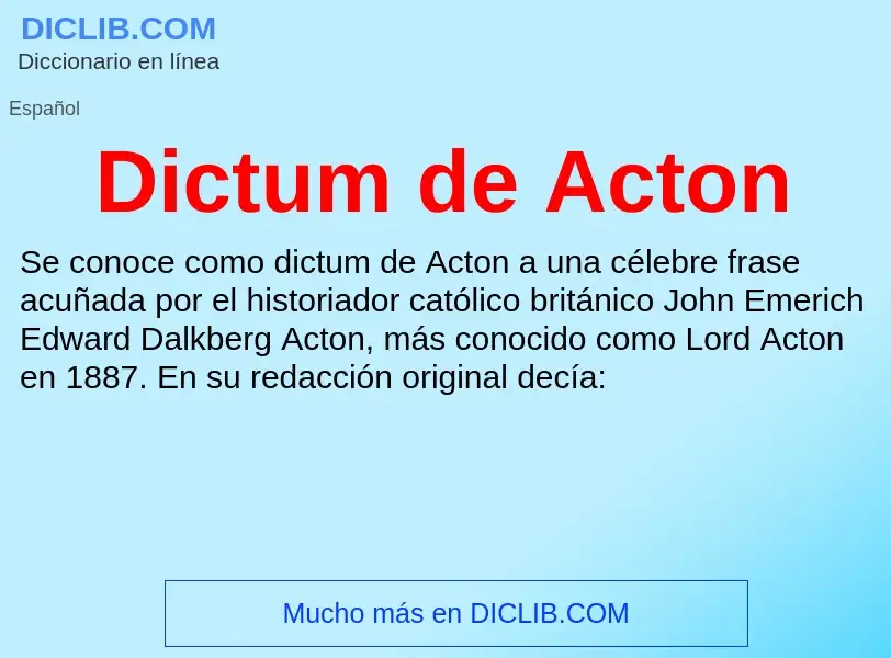 Что такое Dictum de Acton - определение