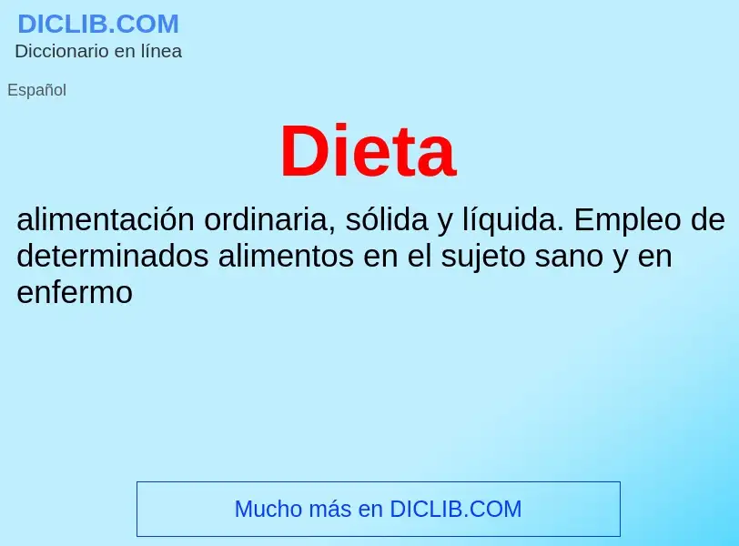 ¿Qué es Dieta? - significado y definición