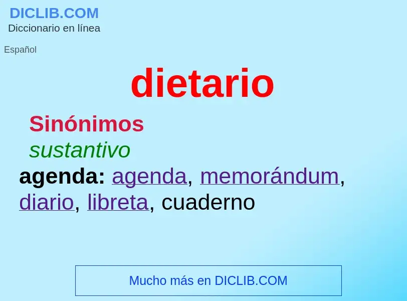 Wat is dietario - definition