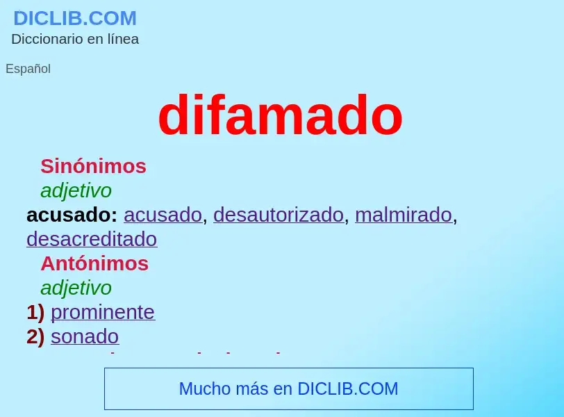 What is difamado - meaning and definition