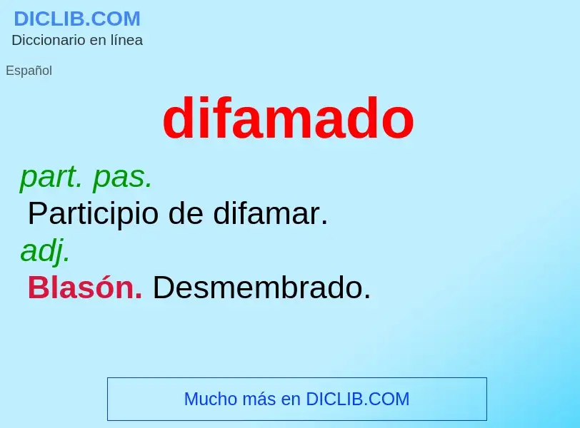 What is difamado - meaning and definition