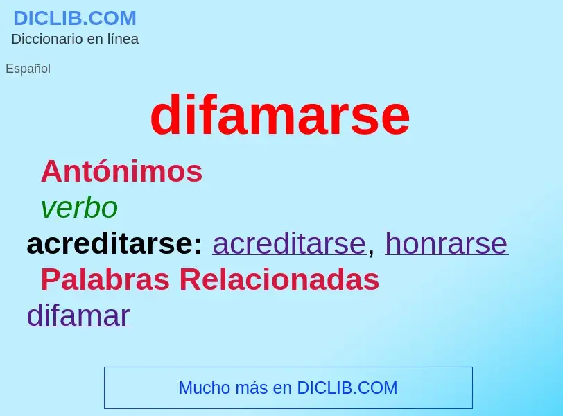 What is difamarse - meaning and definition