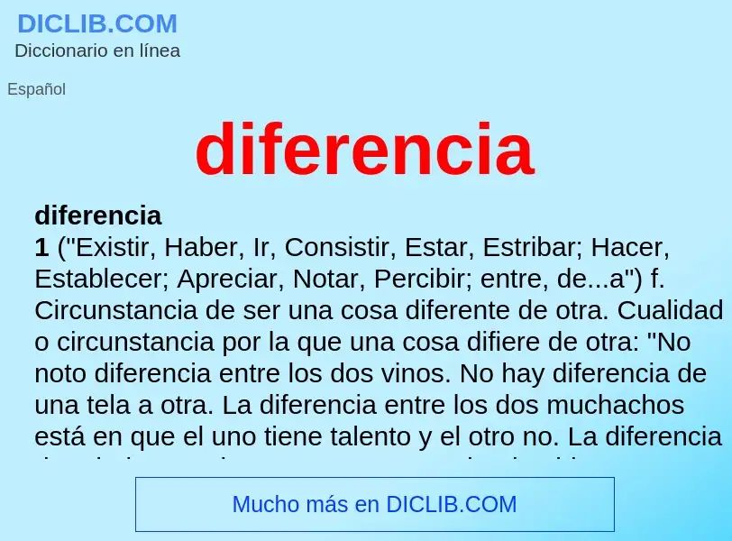 Was ist diferencia - Definition