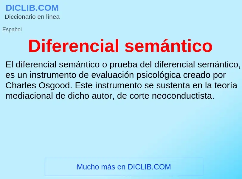 O que é Diferencial semántico - definição, significado, conceito