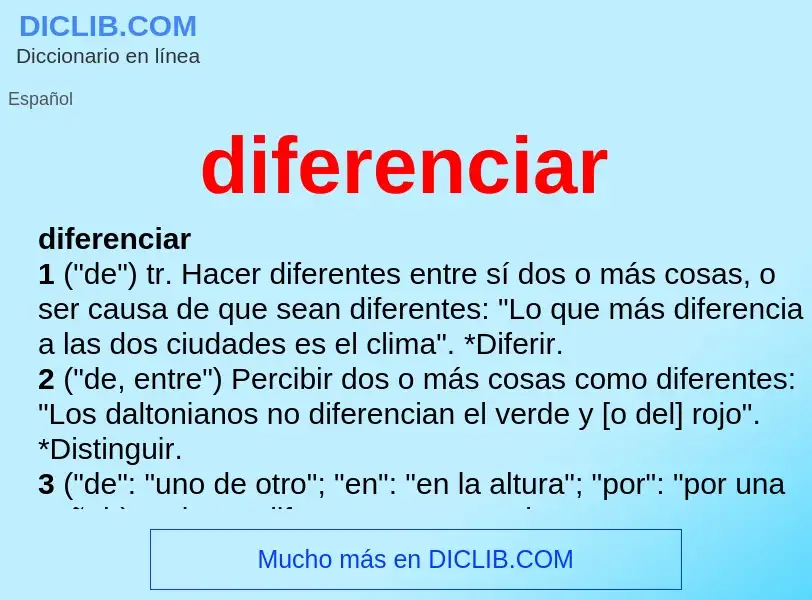 What is diferenciar - meaning and definition