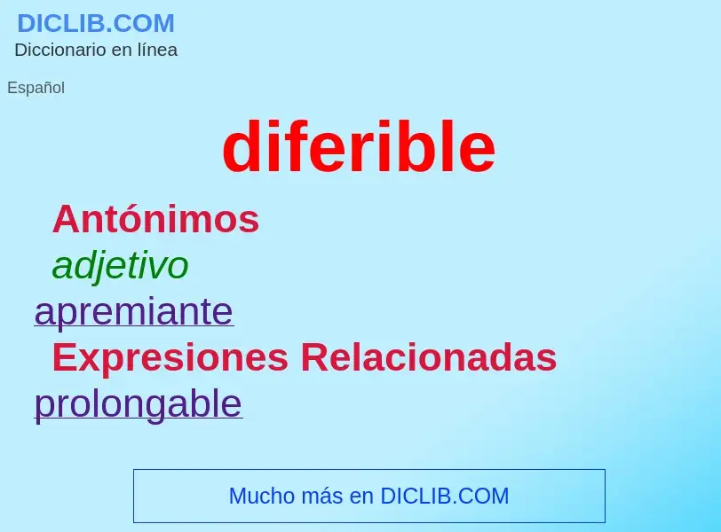 ¿Qué es diferible? - significado y definición