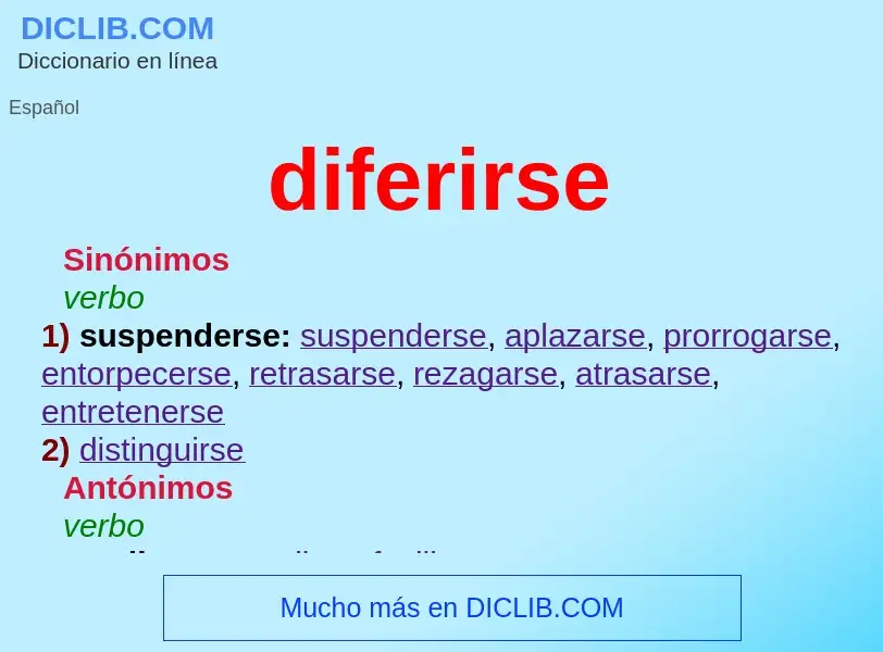 What is diferirse - meaning and definition