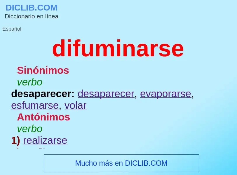 What is difuminarse - meaning and definition