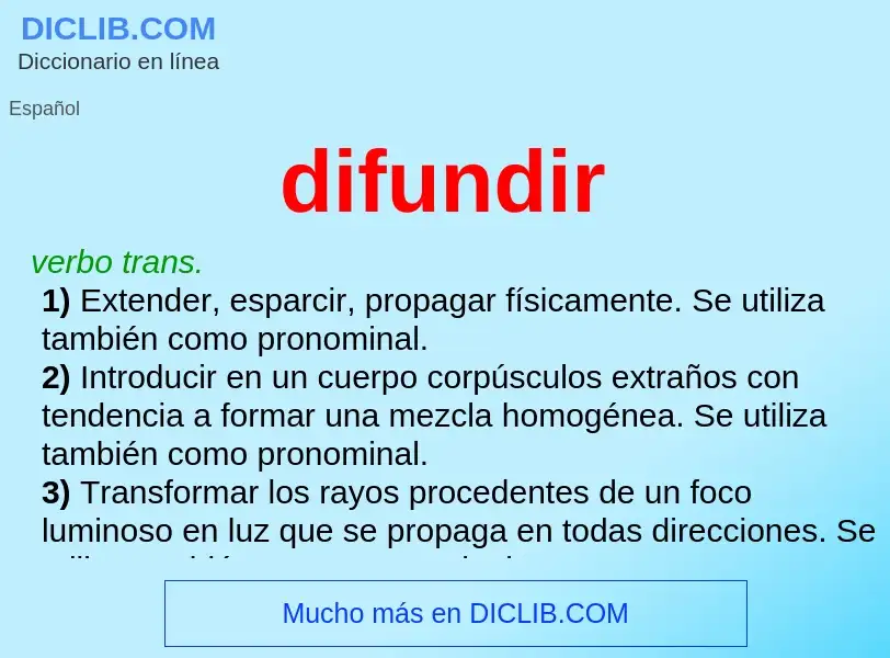 What is difundir - definition