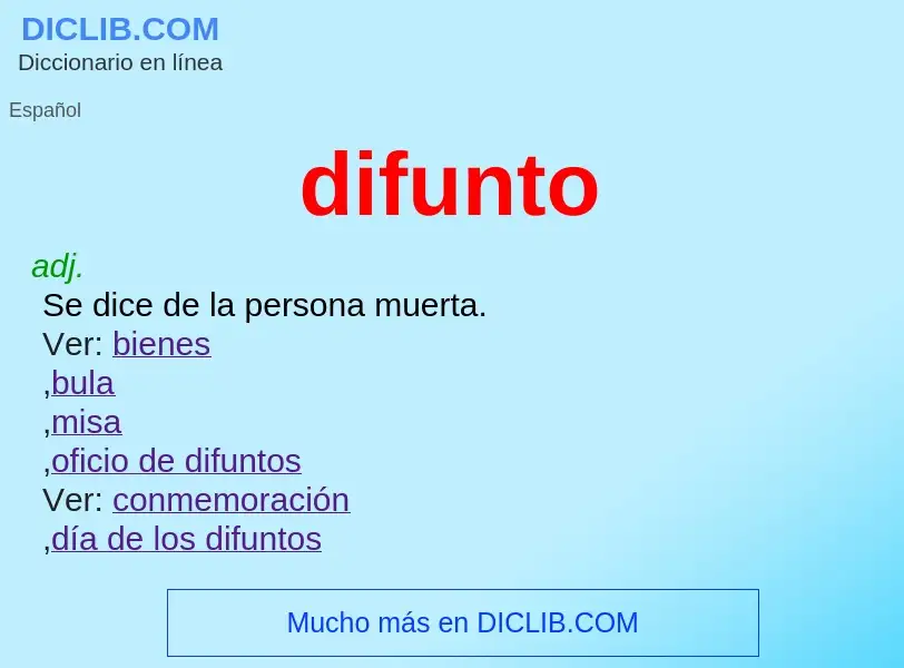 What is difunto - meaning and definition