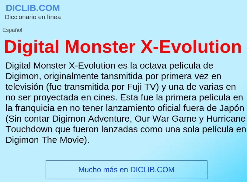 Wat is Digital Monster X-Evolution - definition