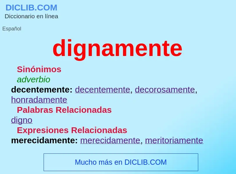 What is dignamente - definition