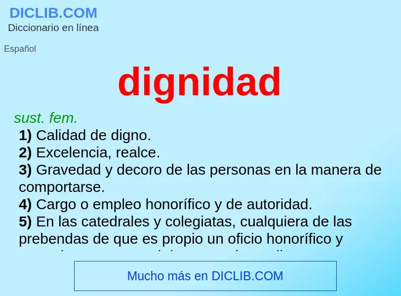 Was ist dignidad - Definition