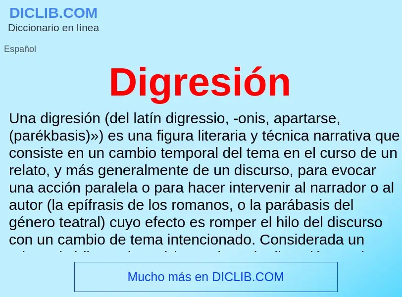 O que é Digresión - definição, significado, conceito