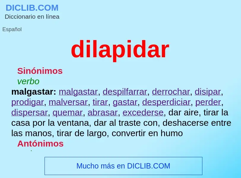 What is dilapidar - definition