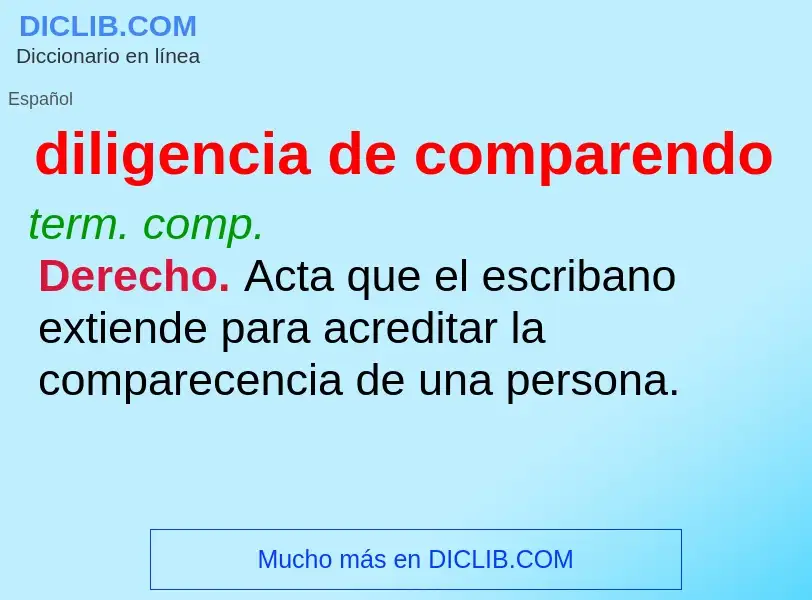 ¿Qué es diligencia de comparendo? - significado y definición