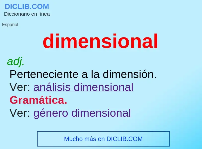 Что такое dimensional - определение