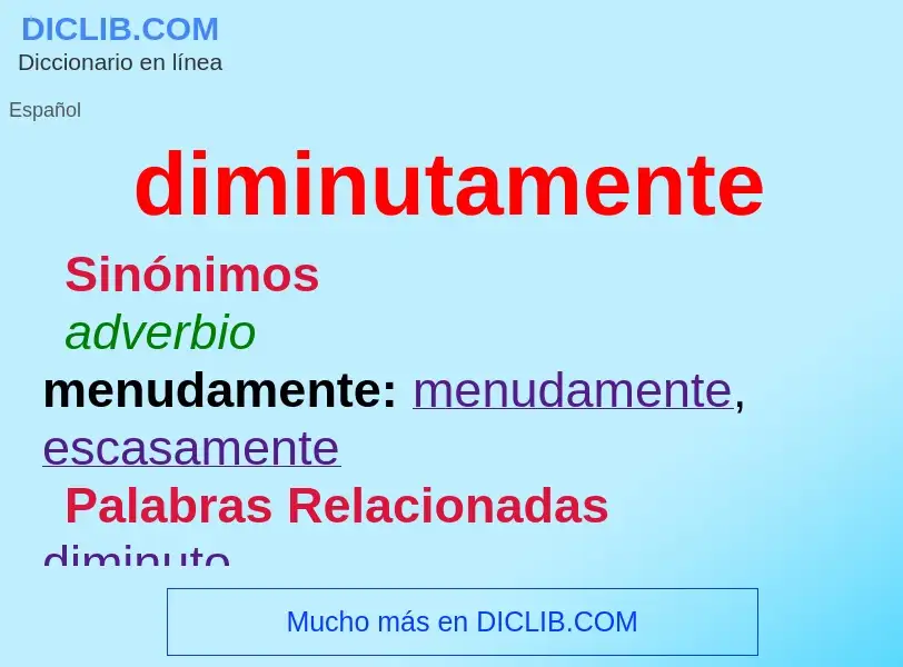 What is diminutamente - meaning and definition