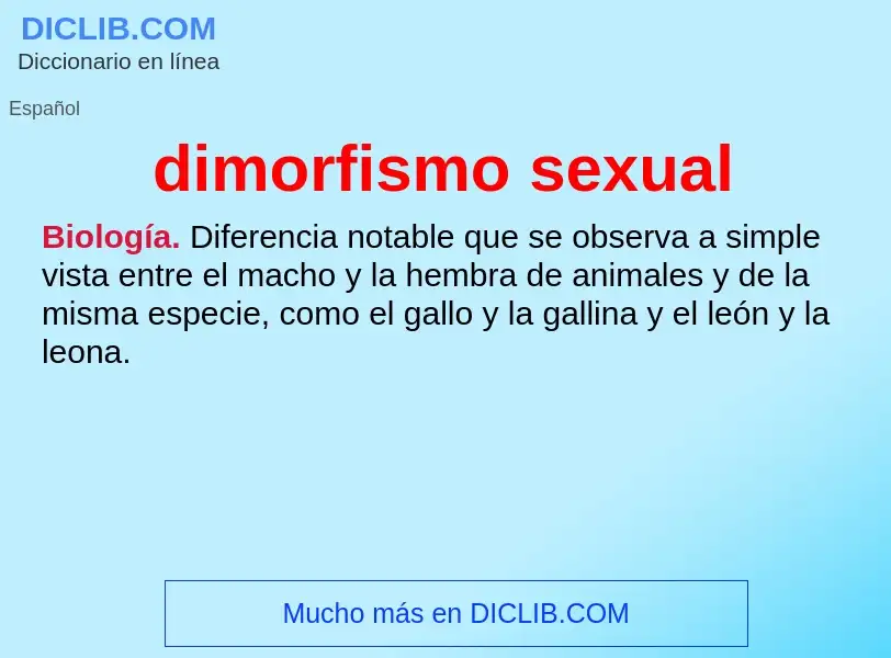 ¿Qué es dimorfismo sexual? - significado y definición