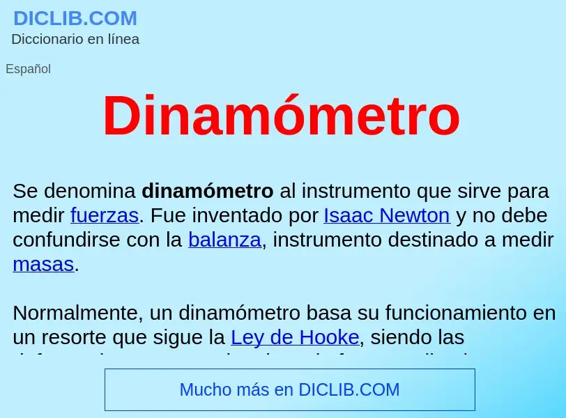 ¿Qué es Dinamómetro ? - significado y definición