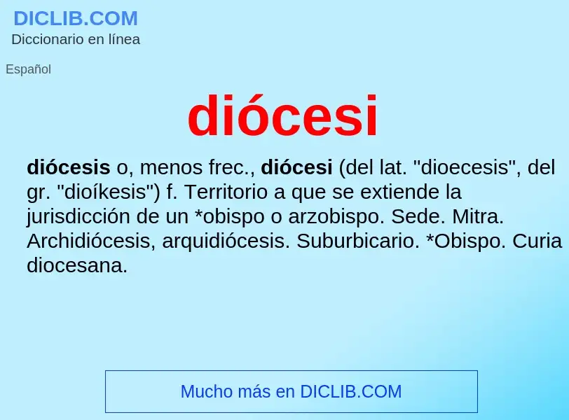 ¿Qué es diócesi? - significado y definición