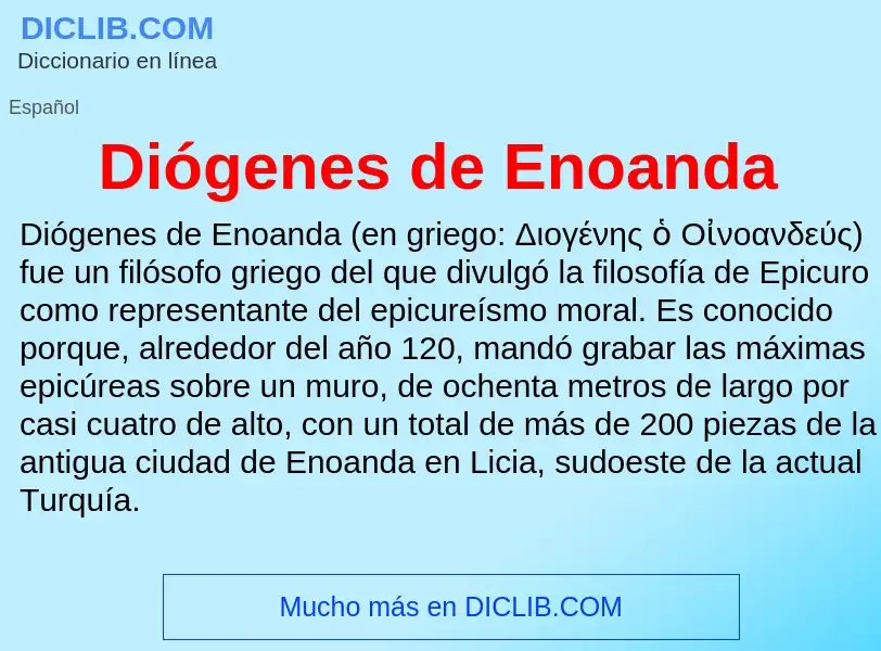 ¿Qué es Diógenes de Enoanda? - significado y definición