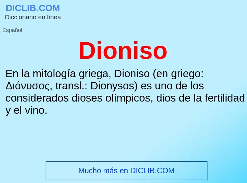 ¿Qué es Dioniso? - significado y definición