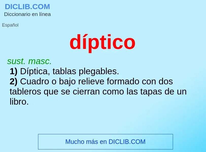 ¿Qué es díptico? - significado y definición