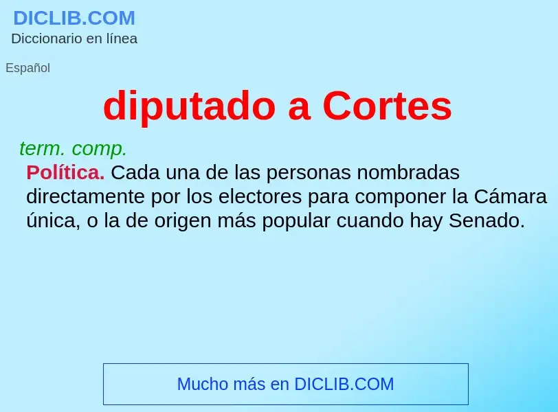 Wat is diputado a Cortes - definition