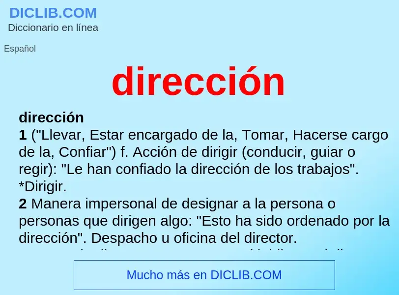 Was ist dirección - Definition