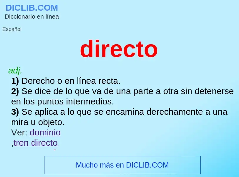 Was ist directo - Definition