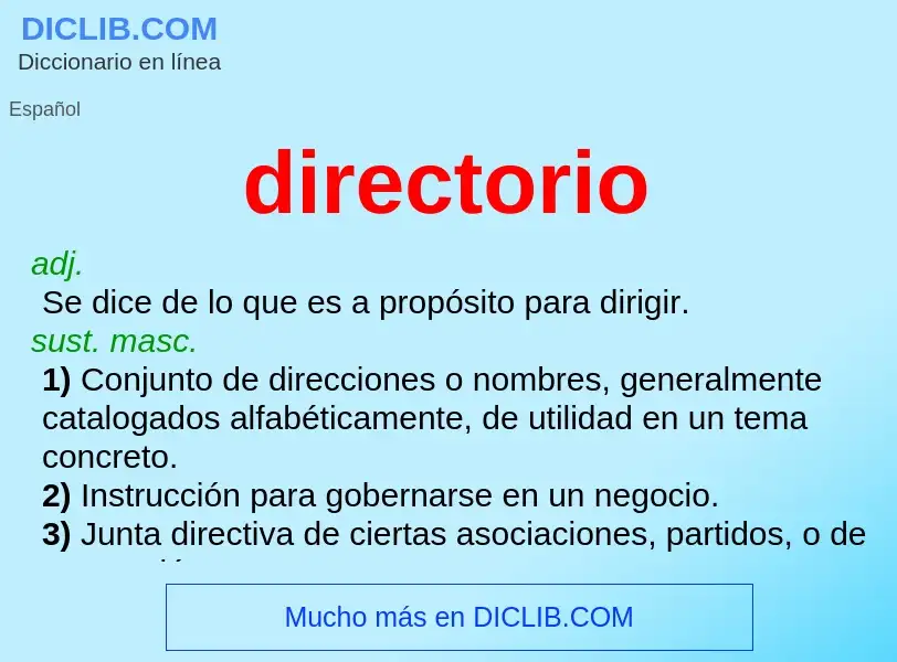 ¿Qué es directorio? - significado y definición