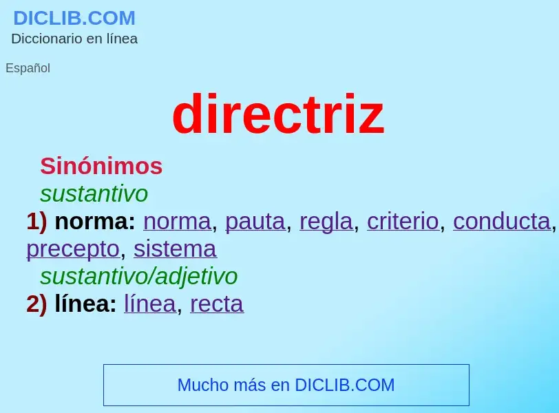 What is directriz - definition