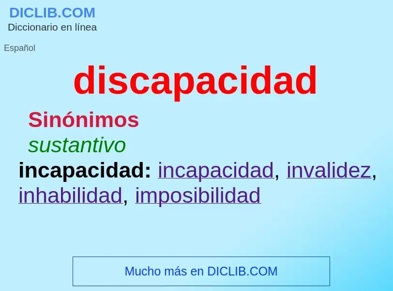 ¿Qué es discapacidad? - significado y definición