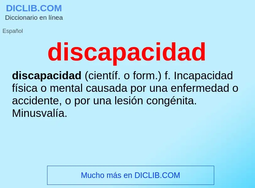 Was ist discapacidad - Definition