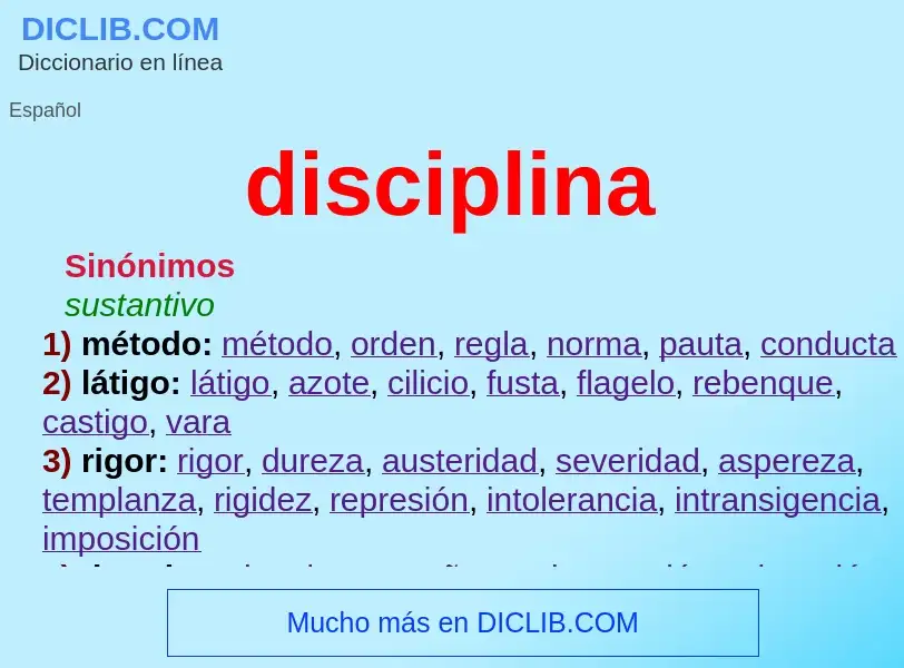 Che cos'è disciplina - definizione