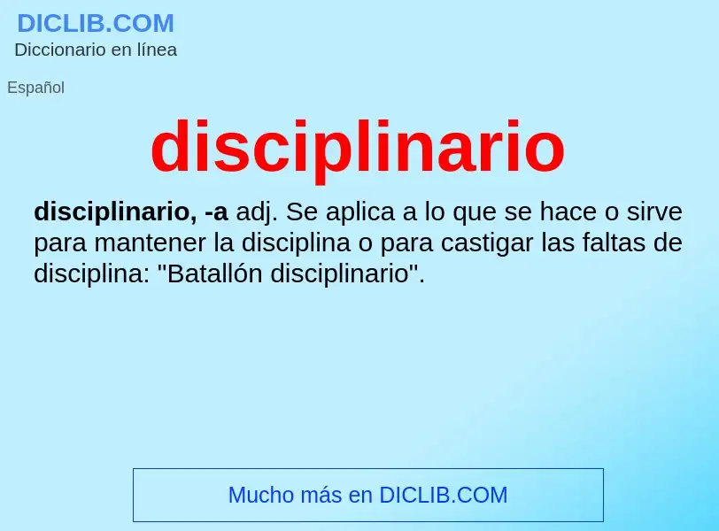 Was ist disciplinario - Definition