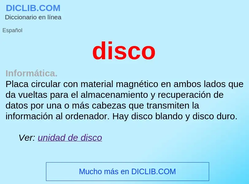 Che cos'è disco - definizione