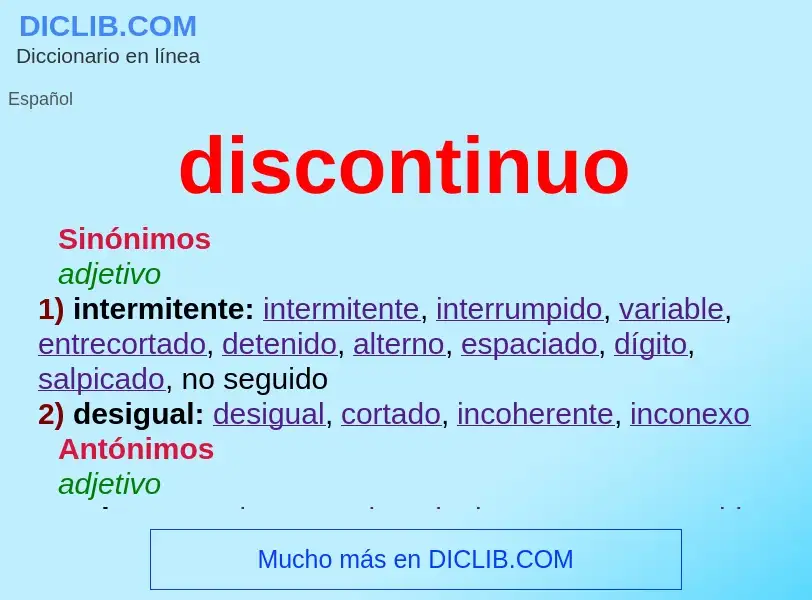 O que é discontinuo - definição, significado, conceito