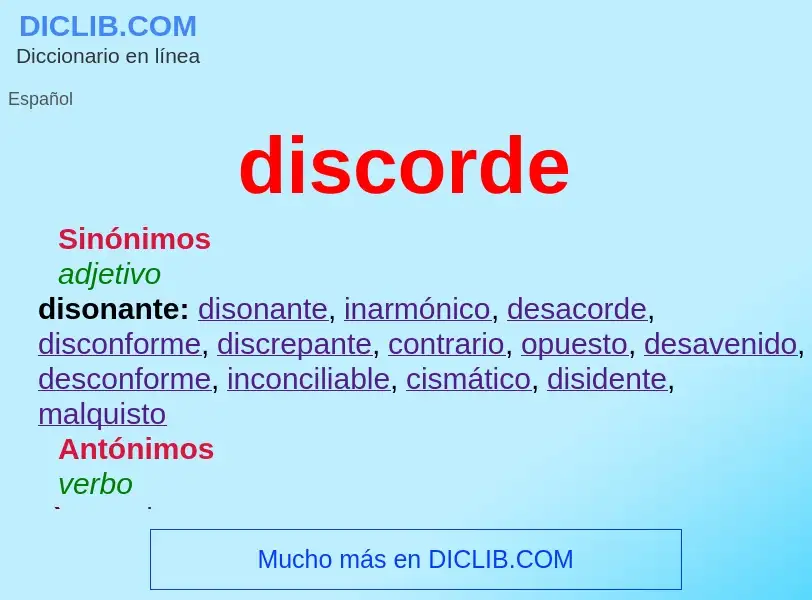 ¿Qué es discorde? - significado y definición