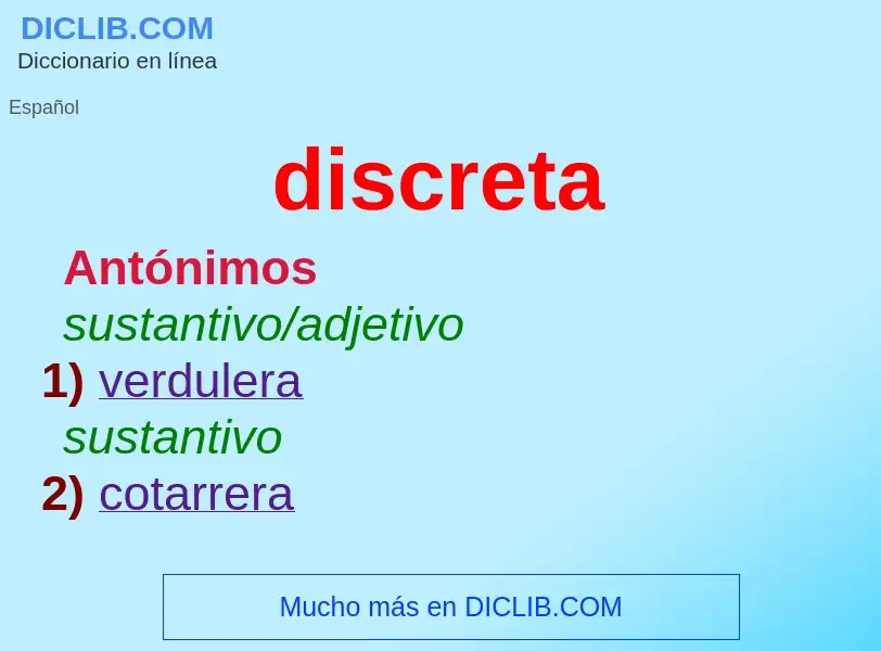 What is discreta - meaning and definition