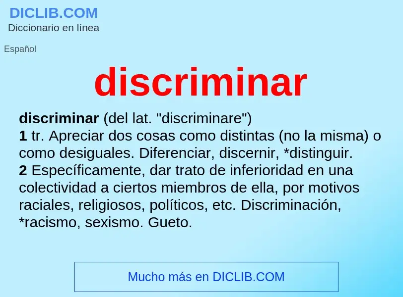 Wat is discriminar - definition