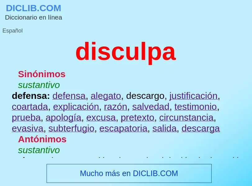 Wat is disculpa - definition