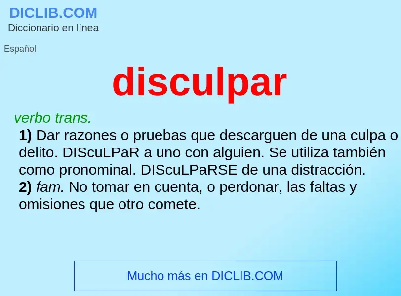 What is disculpar - definition