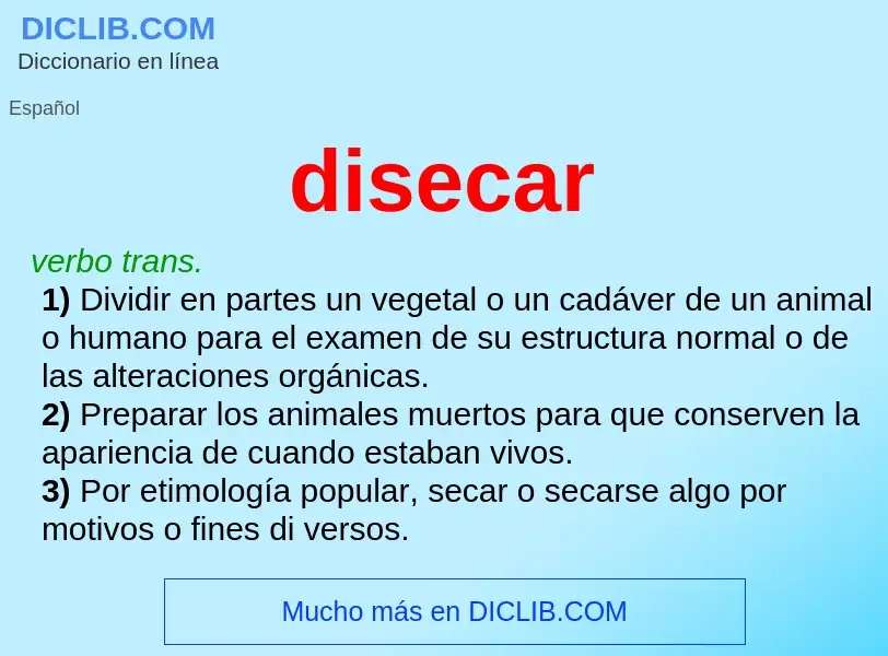 What is disecar - meaning and definition