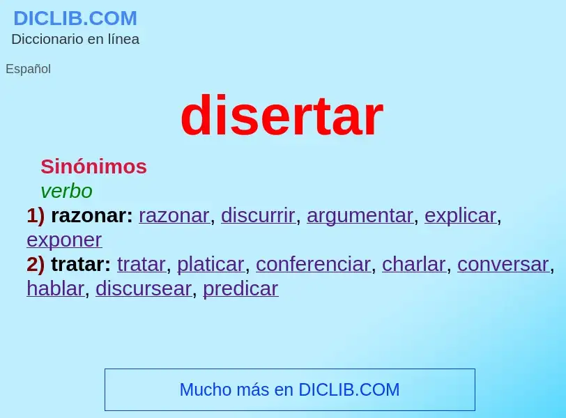 What is disertar - meaning and definition