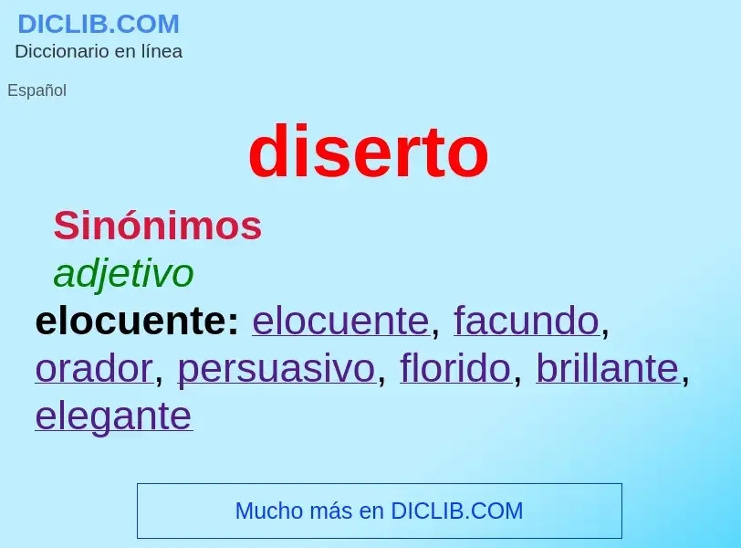 O que é diserto - definição, significado, conceito